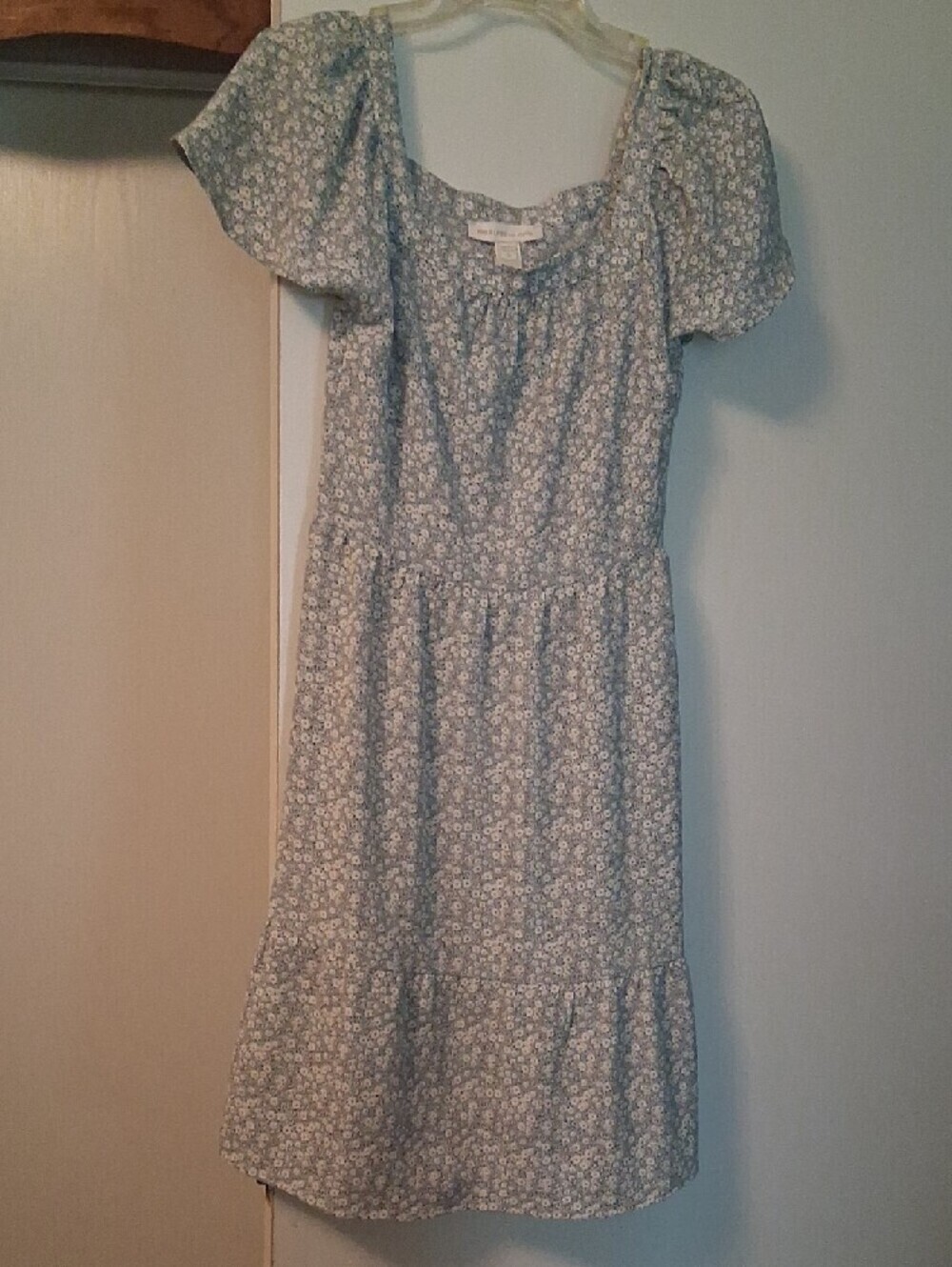 Monteau Los Angelos Blue Floral Square-Neck Midi Dress - Picture 6 of 14